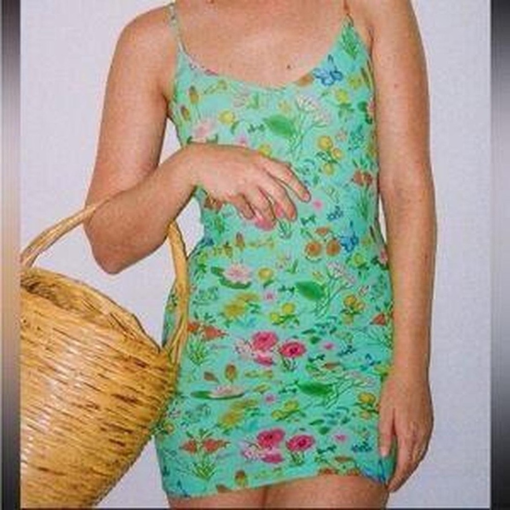 Floral Green Mini Dress